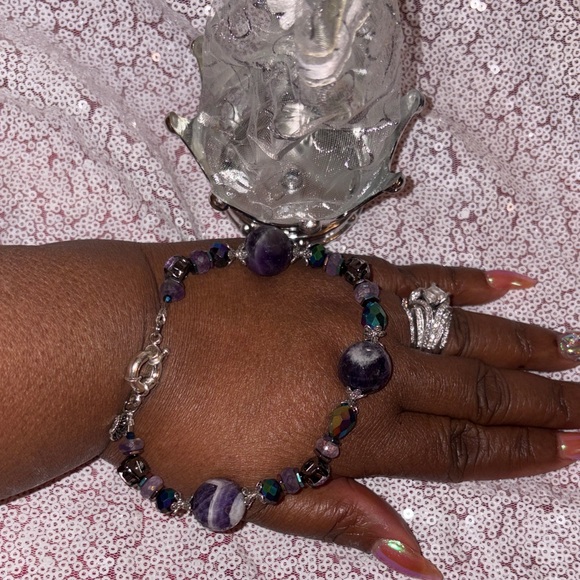 Artisan Chevron Amethyst Custom Purple Statement Bracelet NEWππππππποΈ - Picture 4 of 11
